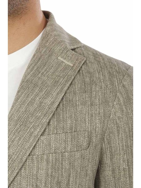 Giacca Circolo Diagonal Canvas Tortora